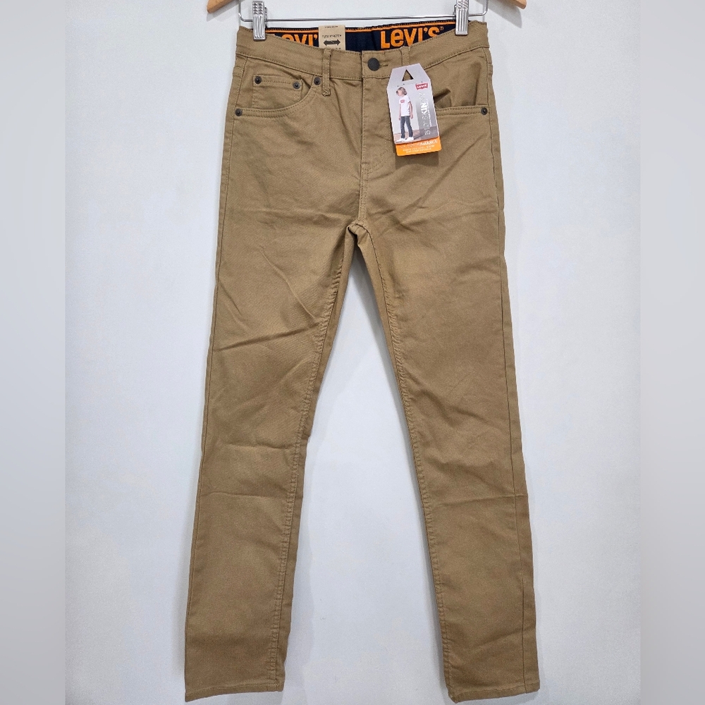 Levi's 510 Skinny Fit Waist To Ankle Adjustable Waistband Classic Khaki Jeans 16